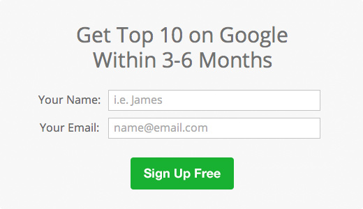 Sign Up to Get Top 10 on Google Within 3-6 Months