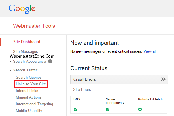 Google Webmasters Tools - free backlink check tool