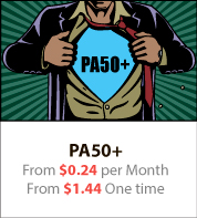 PA50+ From $0.24 per Month From $1.44 One time