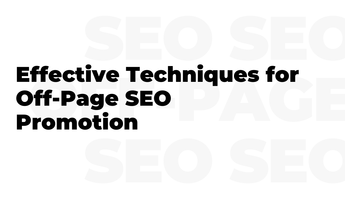 Off-Page SEO Promotion