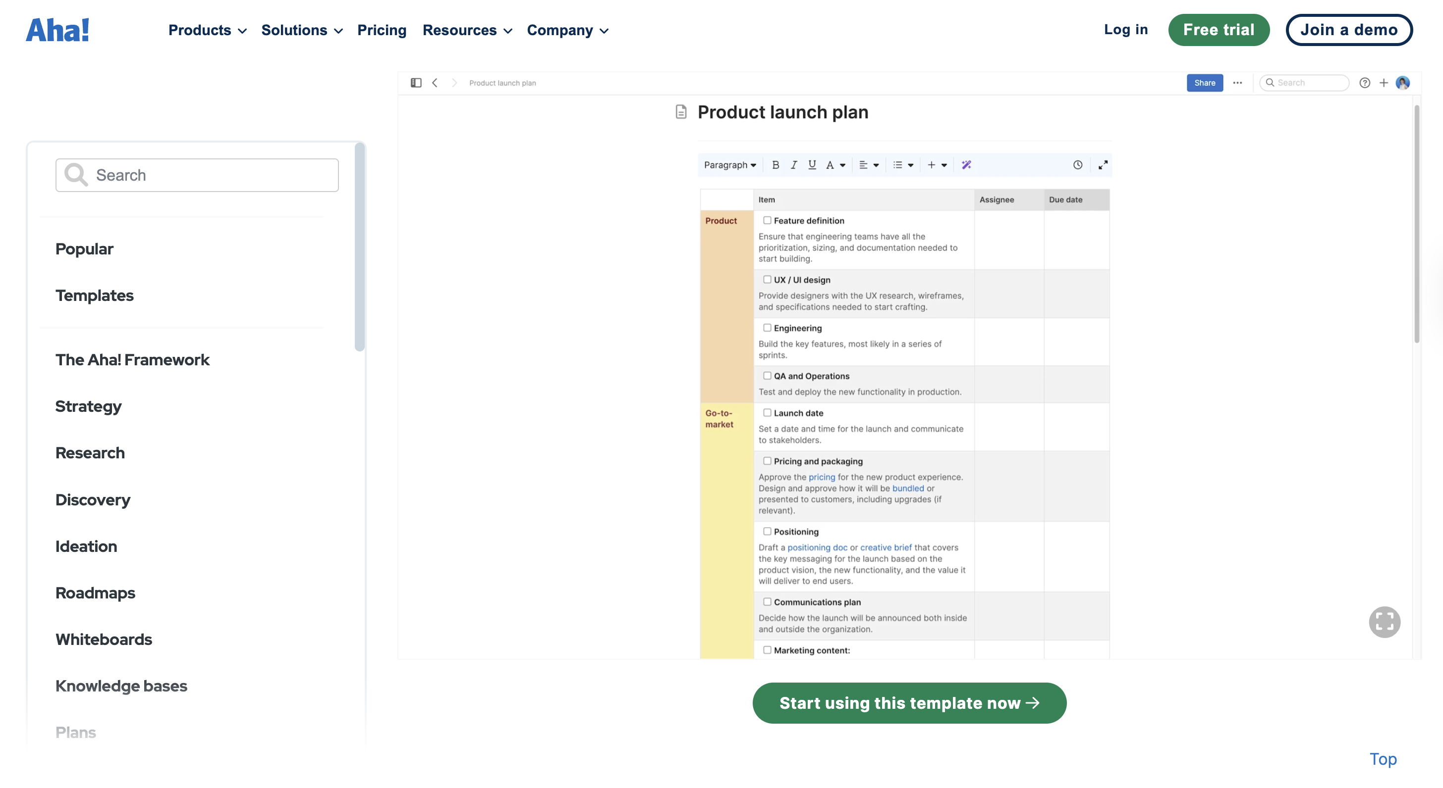 product marketing templates