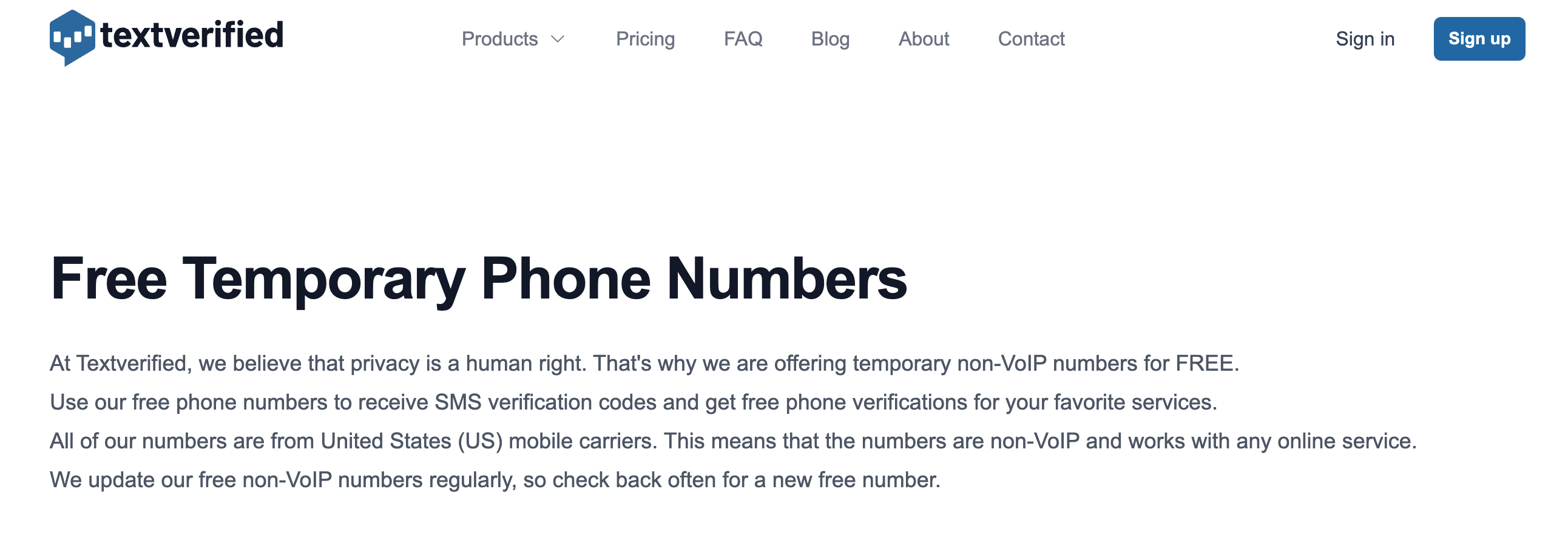 Free Non-VoIP Numbers