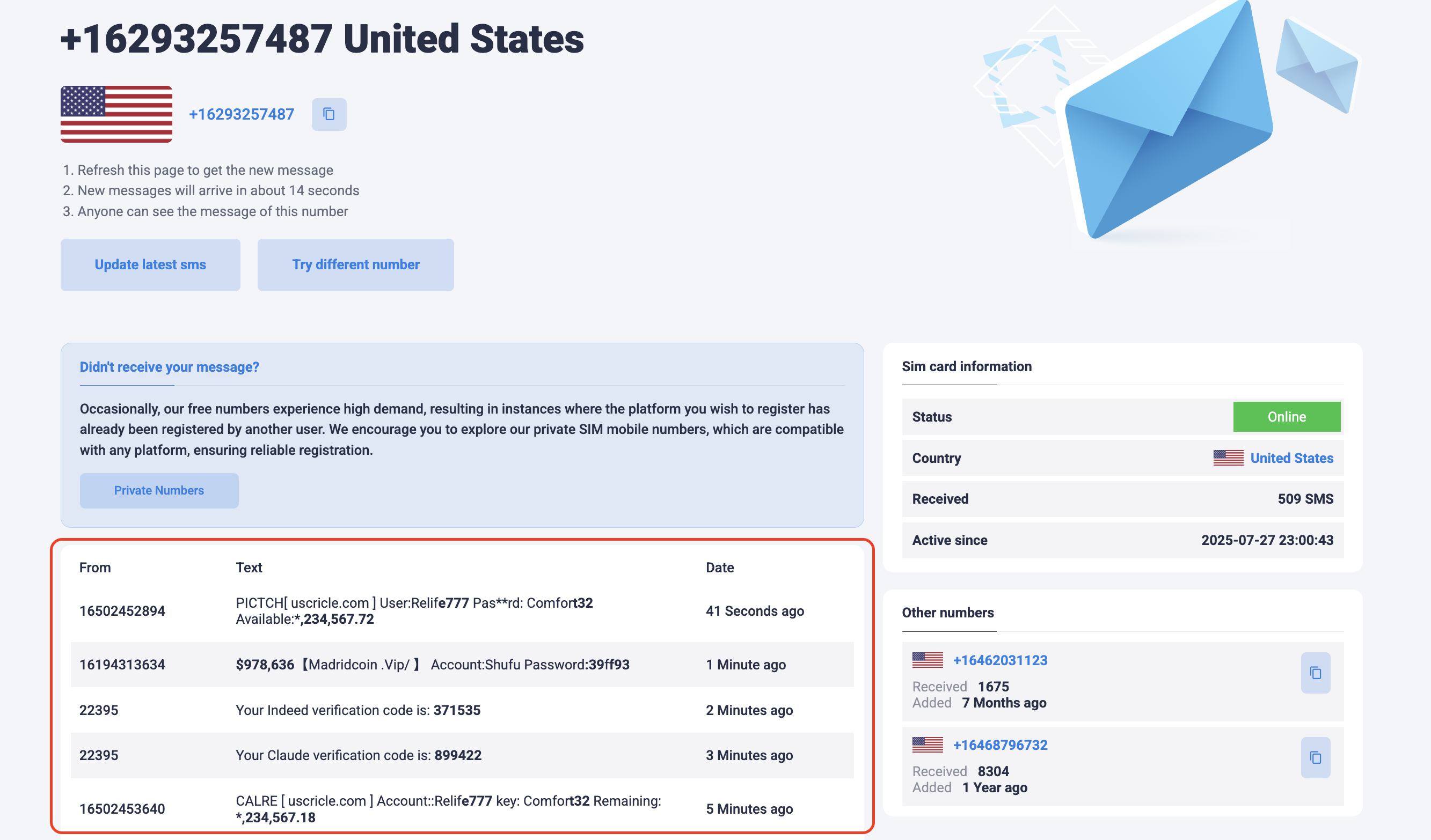 Free Non-VoIP Numbers