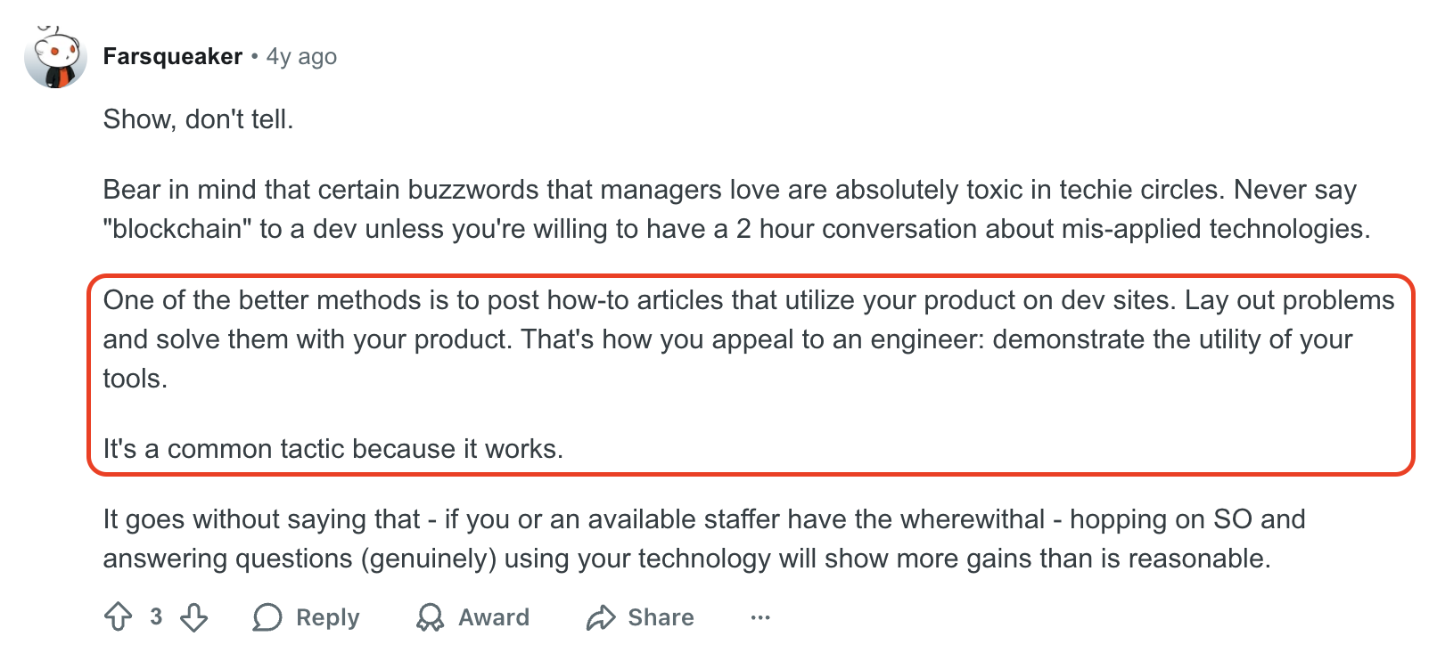 What is developer marketing