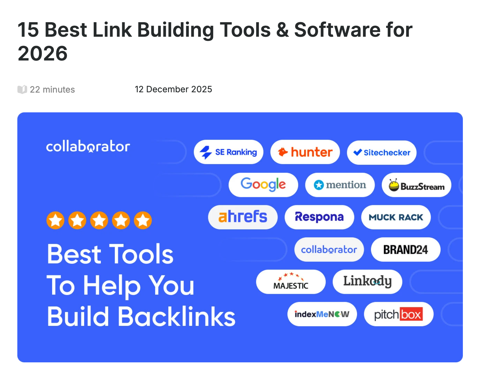 link building for SEO
